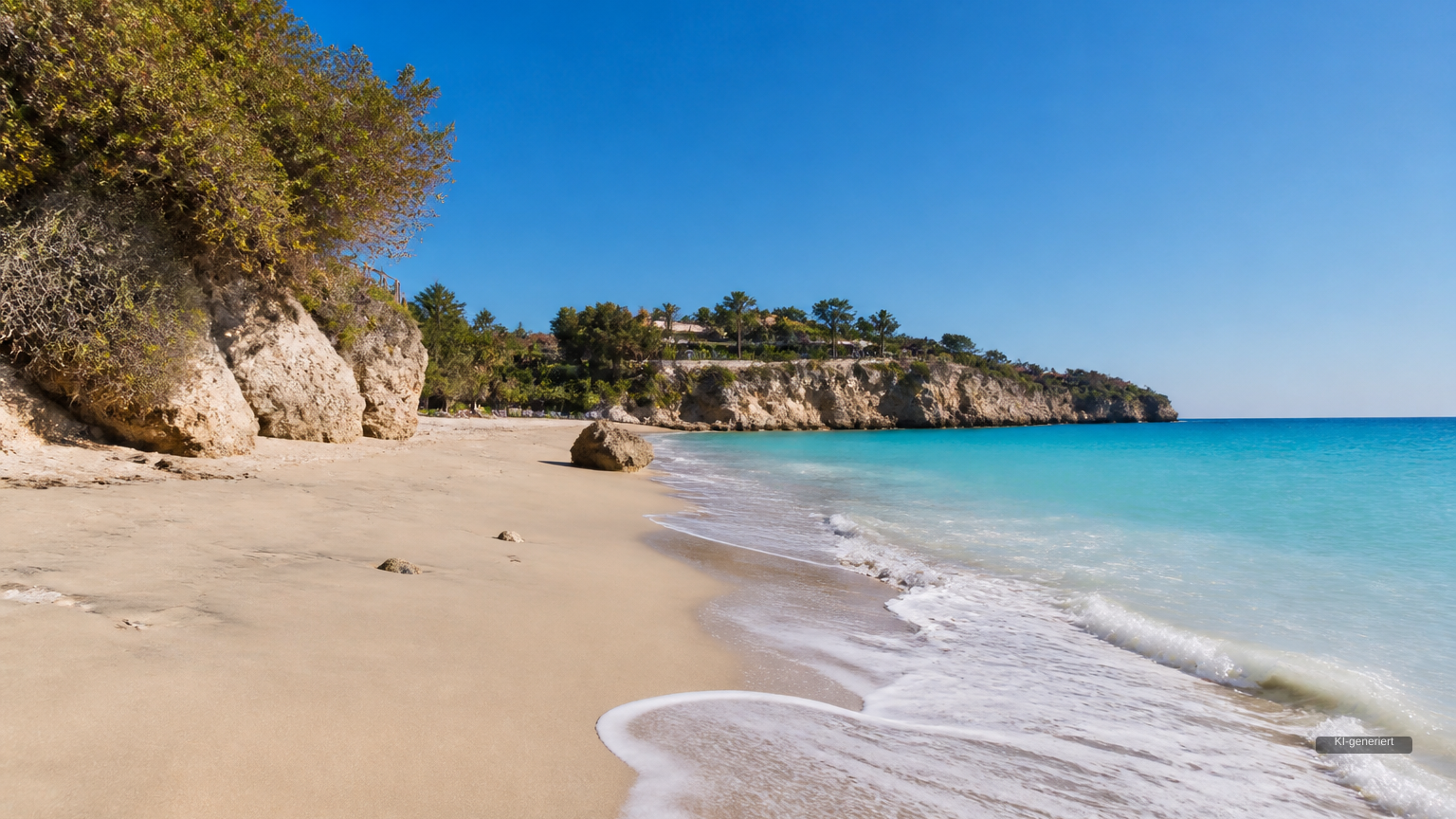 Beste Reisezeit für den perfekten Strandurlaub (KI-generiertes Bild)